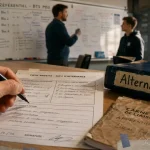 Formateur en CFA : alternance, entreprise et examens en salle de réunion
