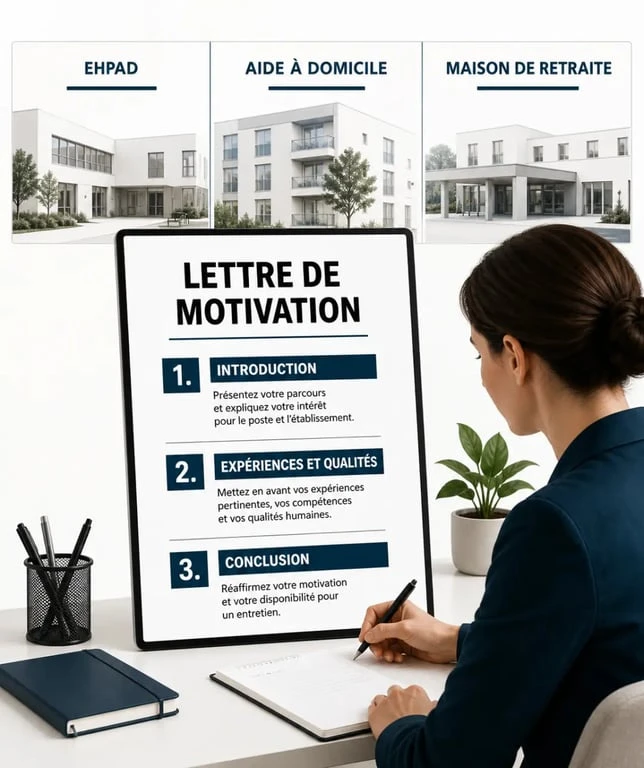 Lettre de motivation pour travailler auprès des personnes âgées : structure en trois parties et adaptation aux différents postes
