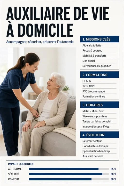 Fiche metier auxiliaire de vie : missions, formations et conditions de travail