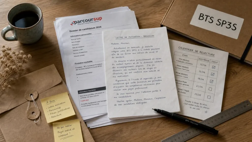 Lettre de motivation pour un bts sp3s Parcoursup : modèle et structure