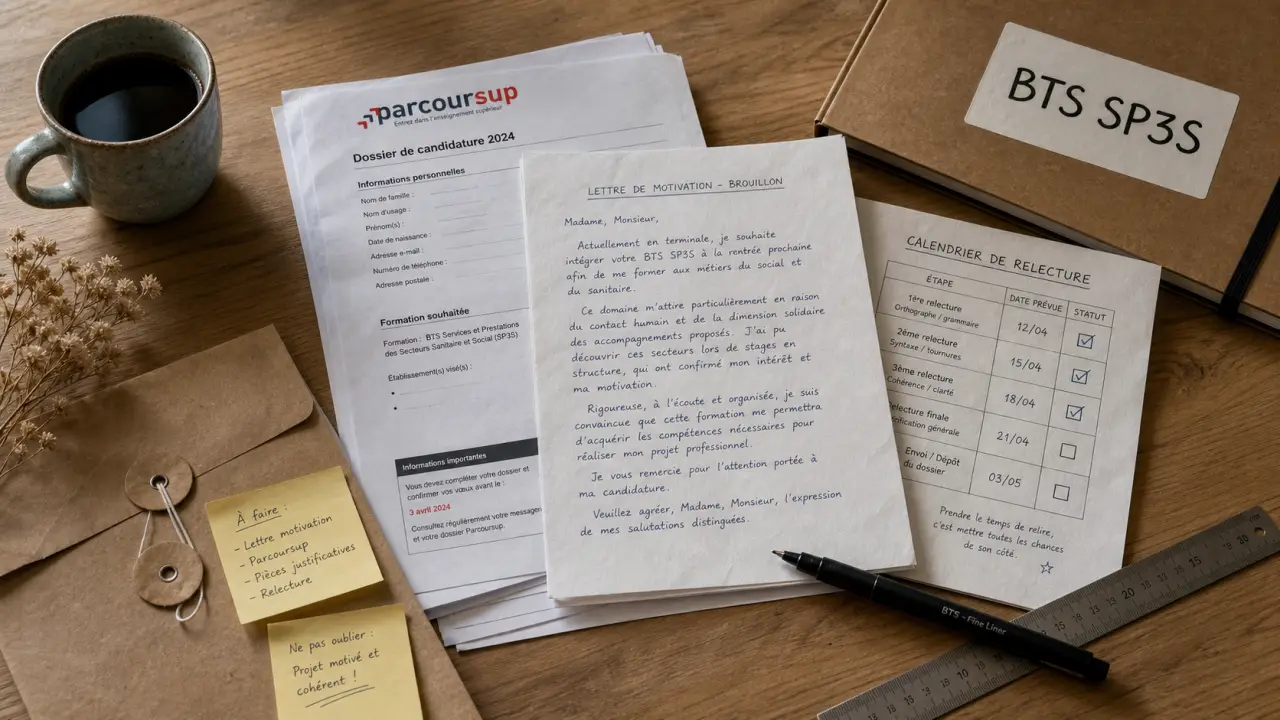 Lettre de motivation pour un bts sp3s Parcoursup : modèle et structure