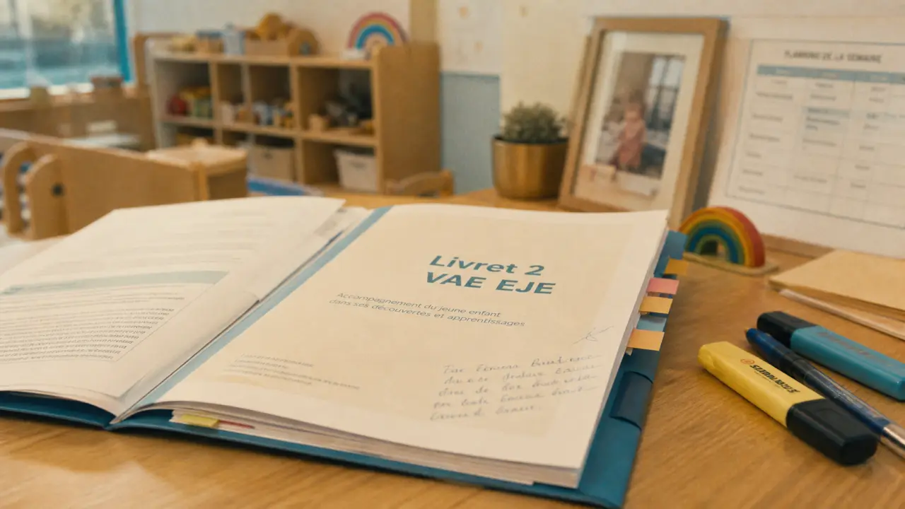 Livret 2 vae eje : dossier VAE EJE ouvert, salle de crèche