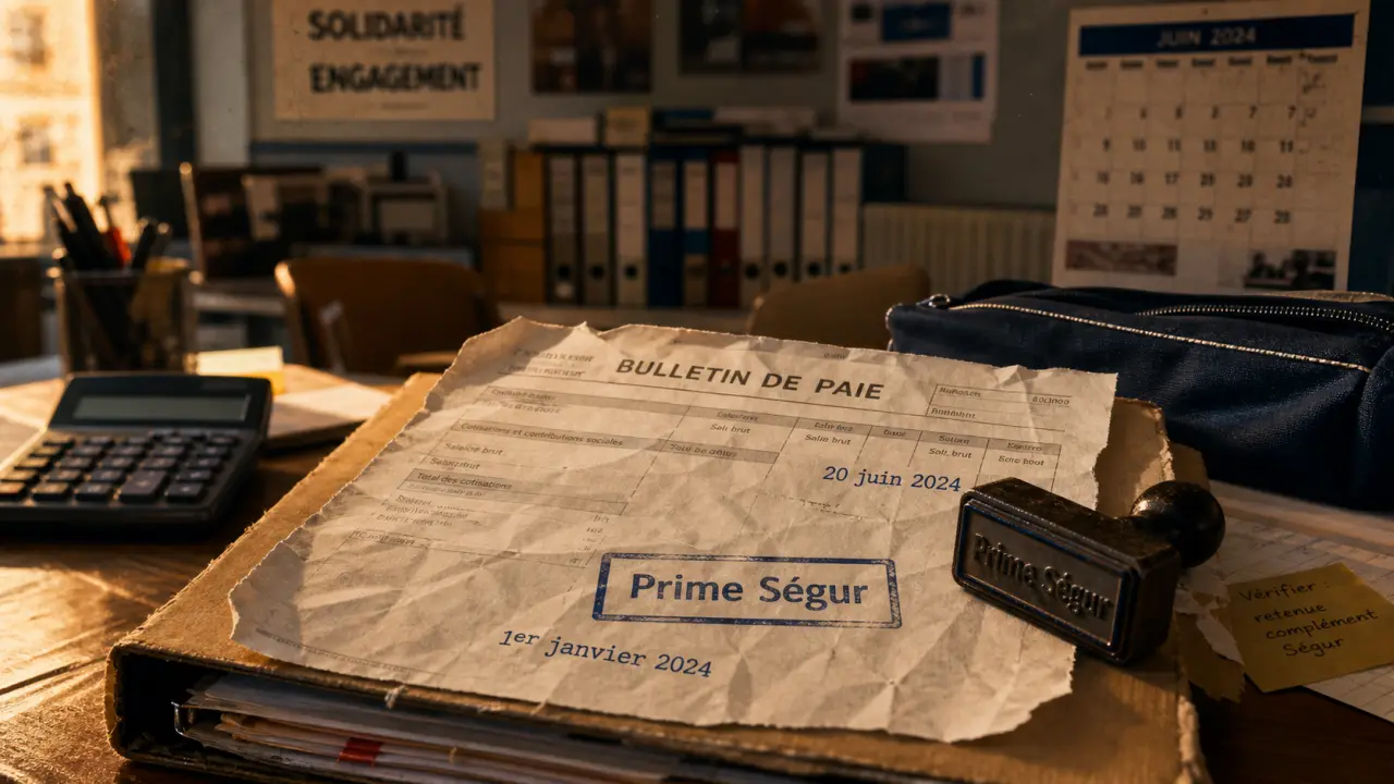 Suppression prime segur : fiche de paie tampon Prime Ségur, 20 juin 2024
