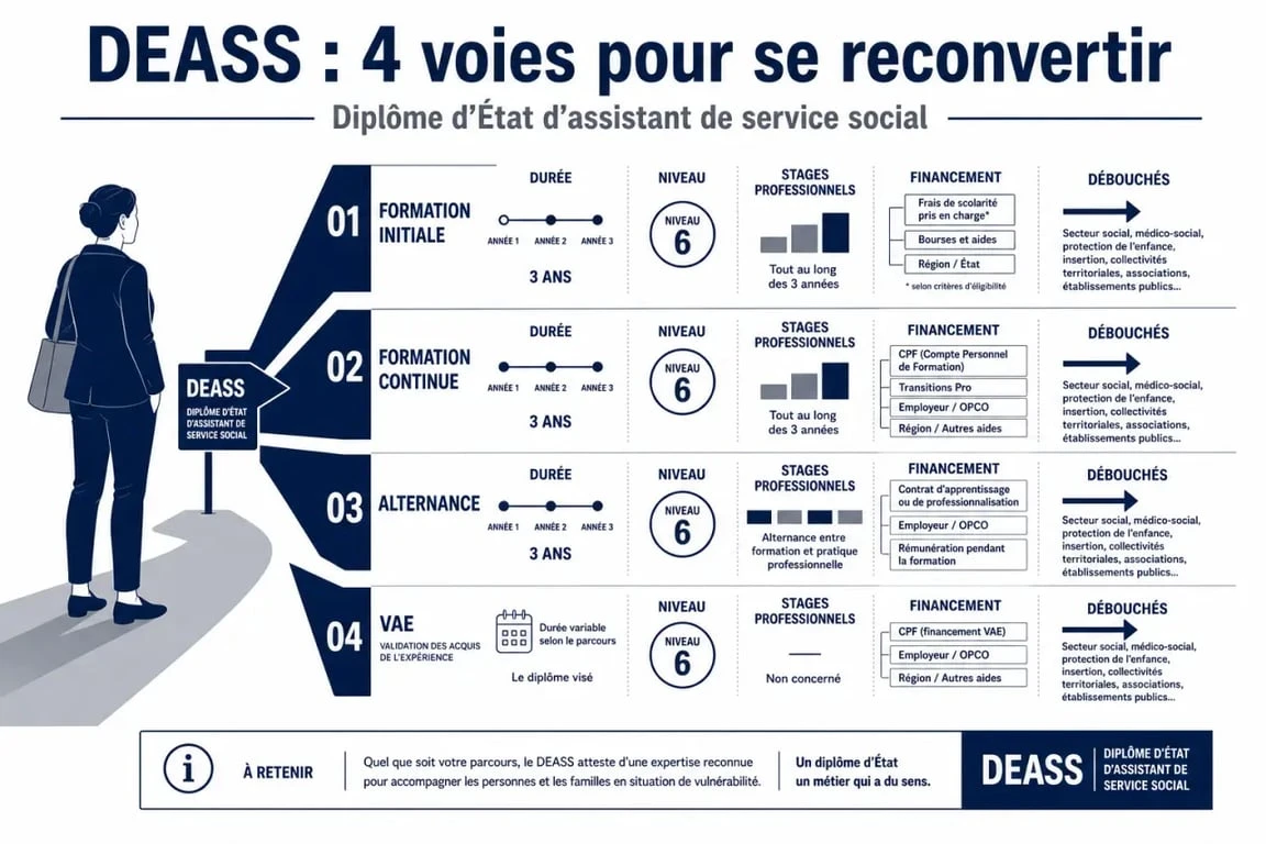 DEASS reconversion professionnelle : voies d’accès au diplôme et repères clés