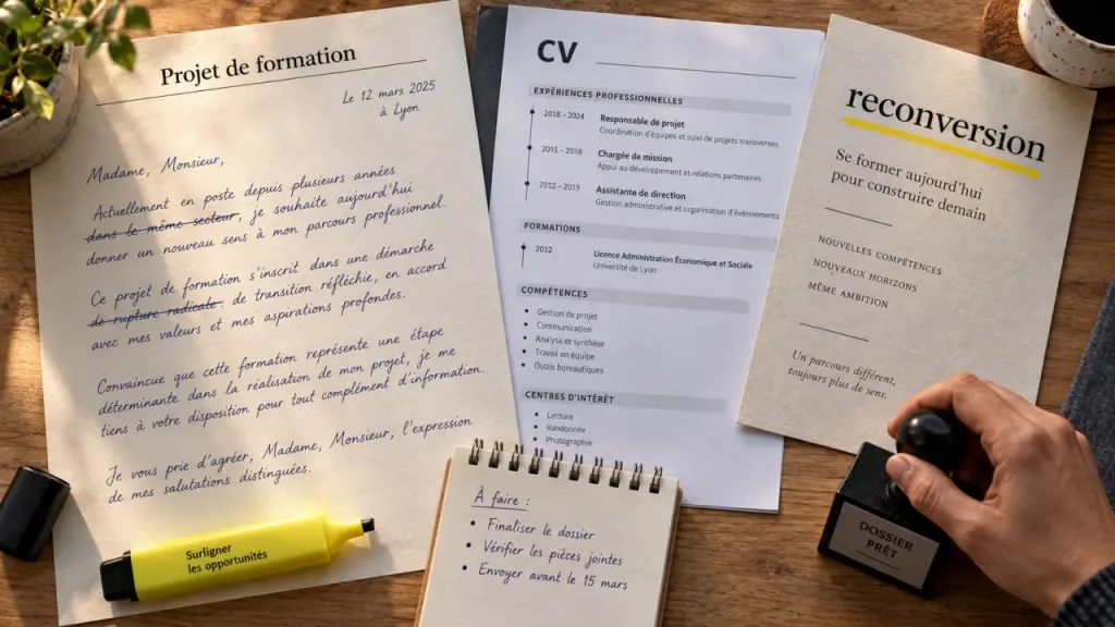 Lettre de motivation formation reconversion pour relier passé et futur