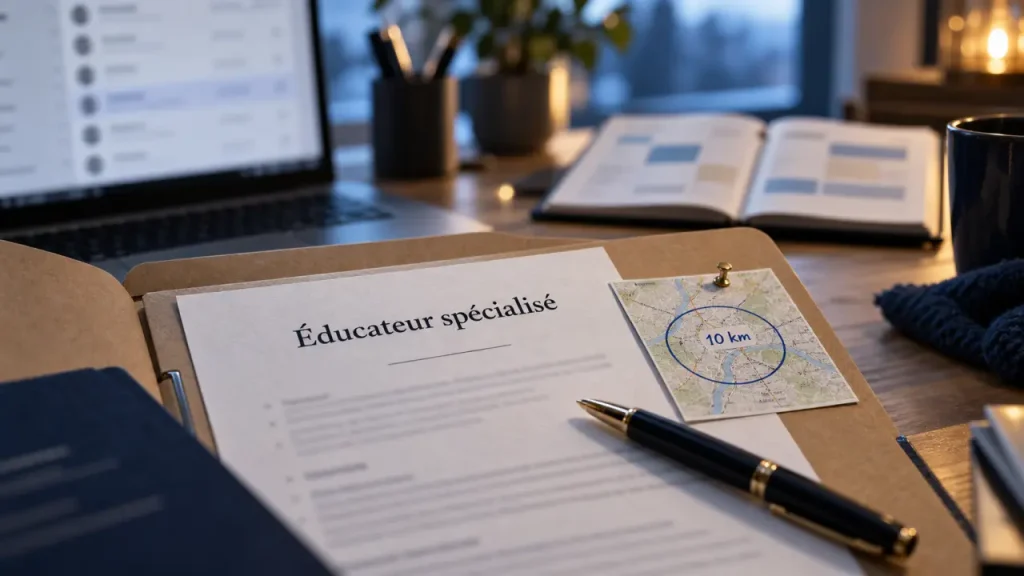 Offres d'emploi éducateur spécialisé : zone de 10 km et filtre de compatibilité