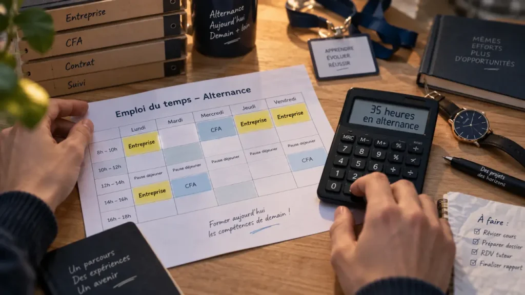 Alternance combien d’heure en entreprise : 35 heures et cours CFA/entreprise